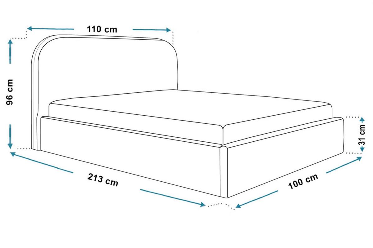 BETT 90x200 - Polsterbett mit Bettkasten und Metallrahmen - Modern Betten - Weicher Jasminstoff - Kollektion Verona - Beige - Beige, Holz/Textil (90/200cm) - Alpi-Möbel