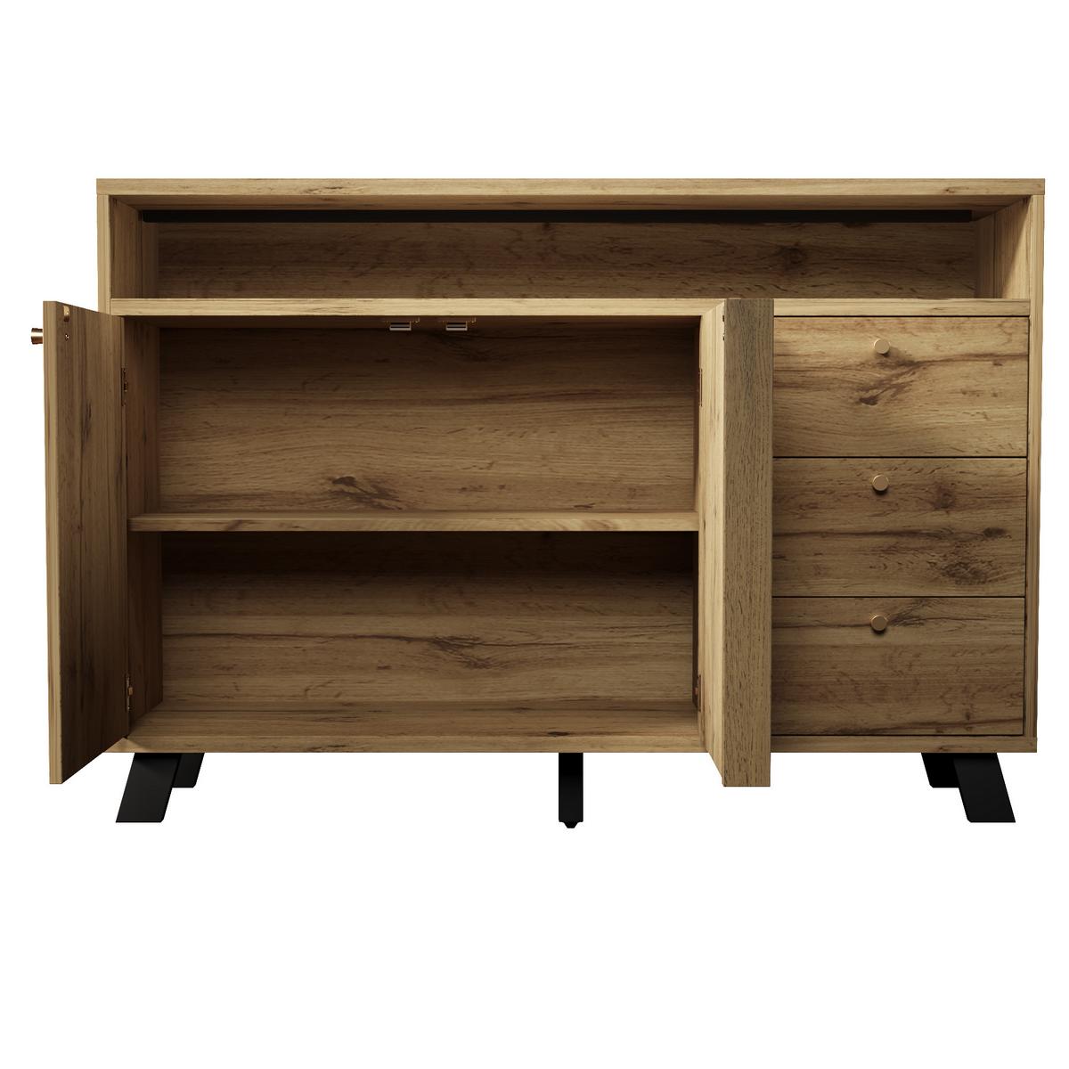SIDEBOARD 120cm in Dunkler Eiche - Sonoma Eiche, Holzwerkstoff (120/85/40cm) - Urban Meuble