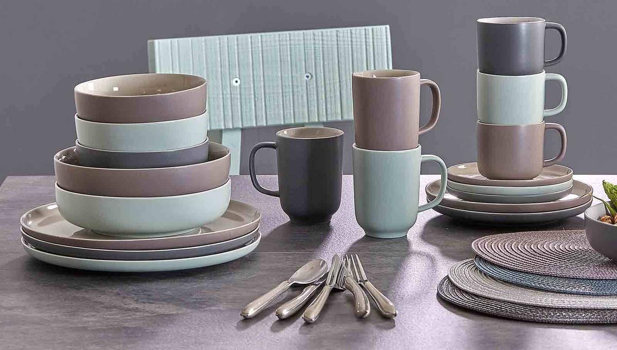EINSTEIGER-SET Jasper taupe 16-tlg. - Taupe, Keramik (2/2/2cm) - Ritzenhoff Breker
