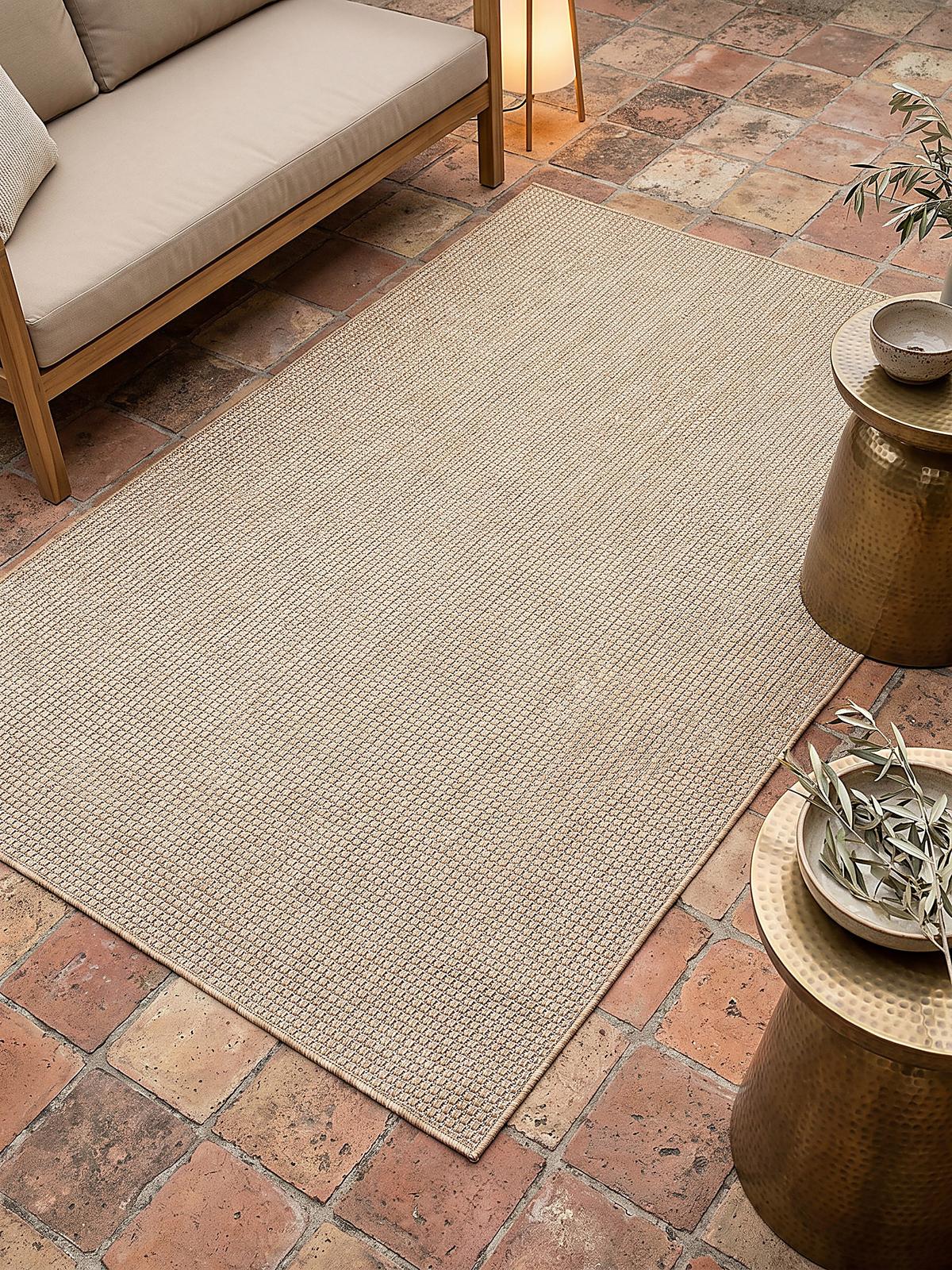 TEPPICH Flachgewebe, Outdoor, Fußbodenheizung-geeignet, VIGOLENO in Sand, 280 x 370 cm - Beige, Textil (280/370cm) - KADIMA DESIGN