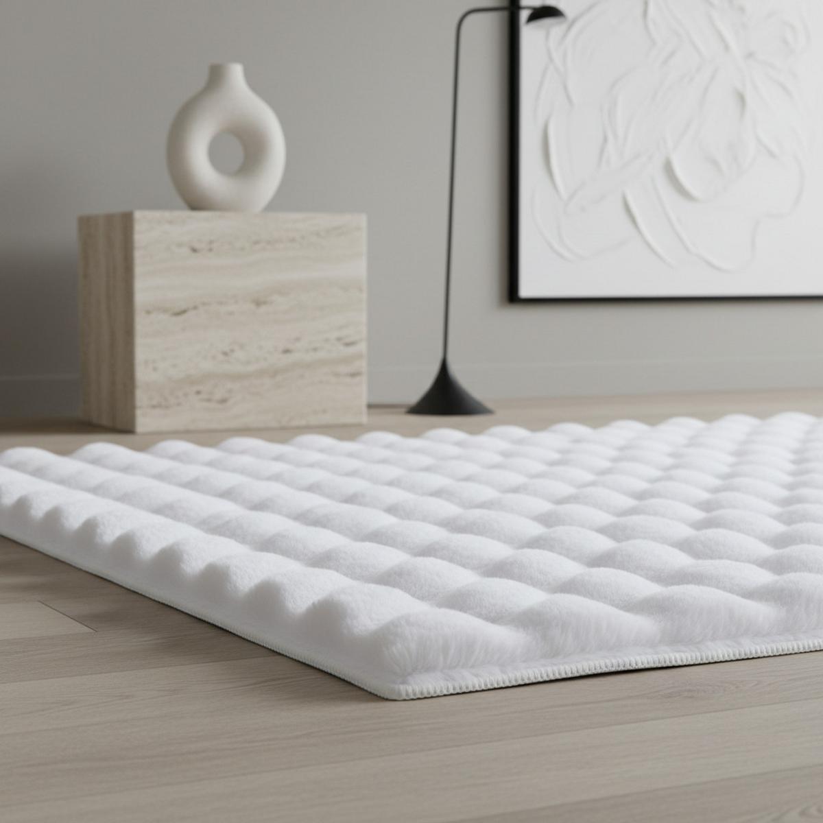 HOCHFLORTEPPICH Waschbar NAUDERS, einfarbig, Weiß, 140 x 200 cm - Weiß, Textil (200/140cm) - KADIMA DESIGN
