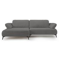 ECKSOFA Avolla Grau links - Schwarz/Grau, Textil/Metall (284/186cm) - Selsey