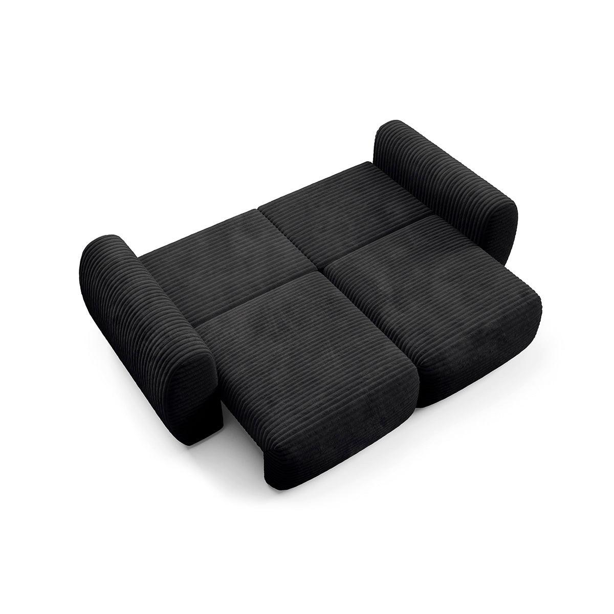 SOFA Camilla 3 Sitzplätze Schwarz - Schwarz, Holz (266/95/121cm) - Petits-meubles