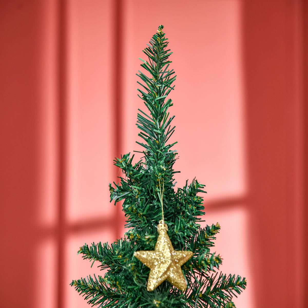 WEIHNACHTSBAUM 390 Spitzen Tannenbaum mit Kunststoffständer Grün - Grün, Kunststoff (180cm) - HOMCOM