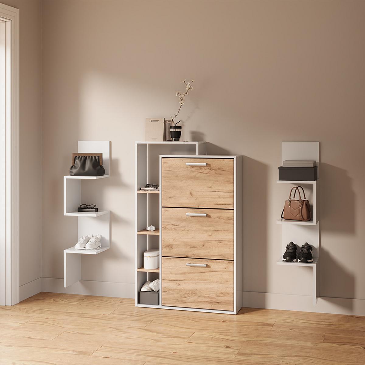 ECKREGAL Vesuvio Weiß 28 x 116.4 cm 2er Set - Weiß, Holzwerkstoff (28/116.4/28cm) - Livinity®