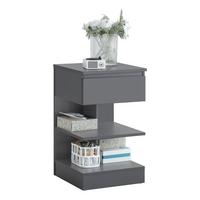 NACHTTISCH Grau - Hellgrau, Holzwerkstoff (39/65/39cm) - SoBuy