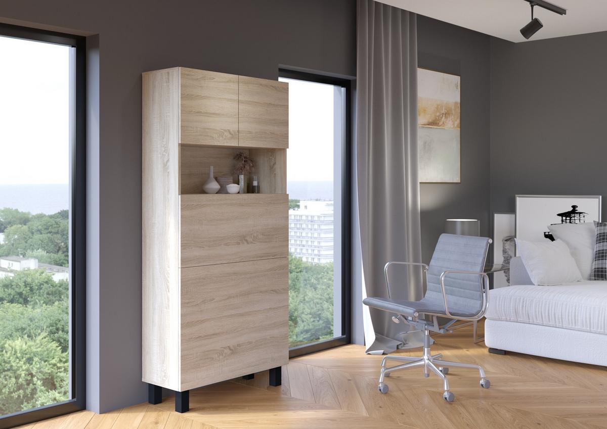 SCHREIBTISCH Sonoma Eiche 80/175/92 - Sonoma Eiche, Holzwerkstoff (90/50/175cm) - RAUMHIRSCH FURNITURE