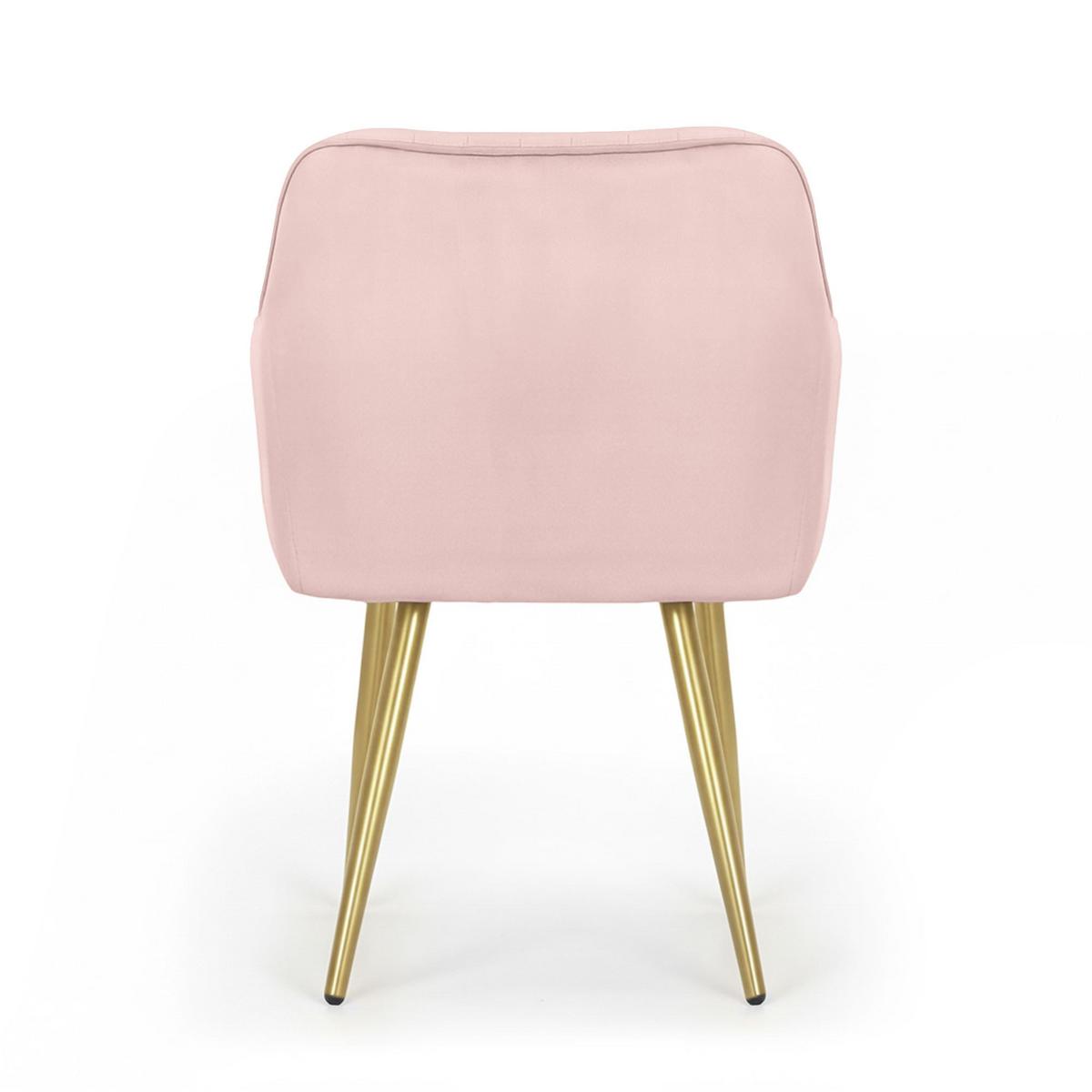 POLSTERSTUHL 2er Set, Metallbeine Rosa, Gold 54,5/82/58 - Rosa, Textil (55/82/52cm) - RAUMHIRSCH FURNITURE