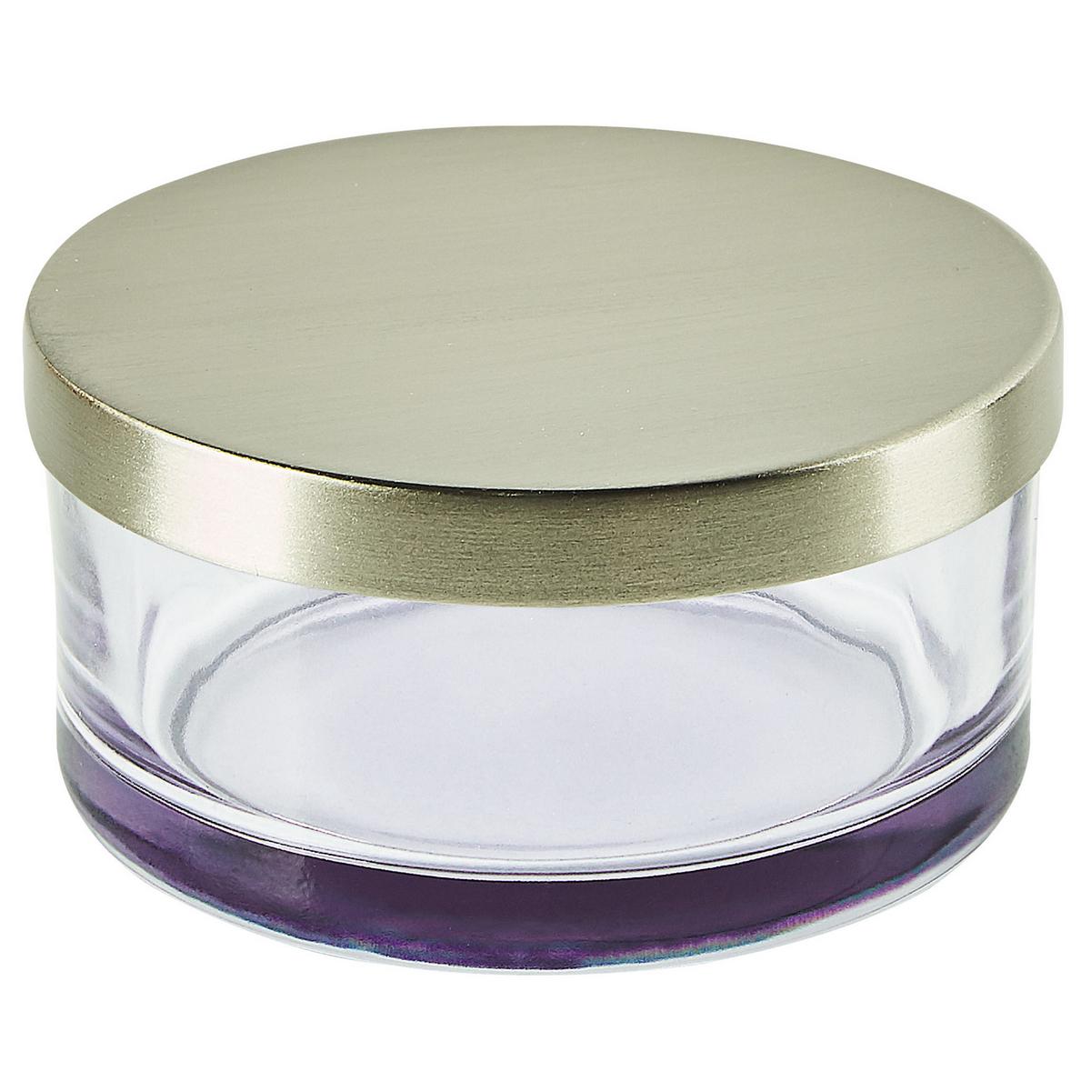 BADEZIMMER Set 4-teilig Glas violett Telma - Violett/Silberfarben, Glas (15/12/11cm) - Beliani
