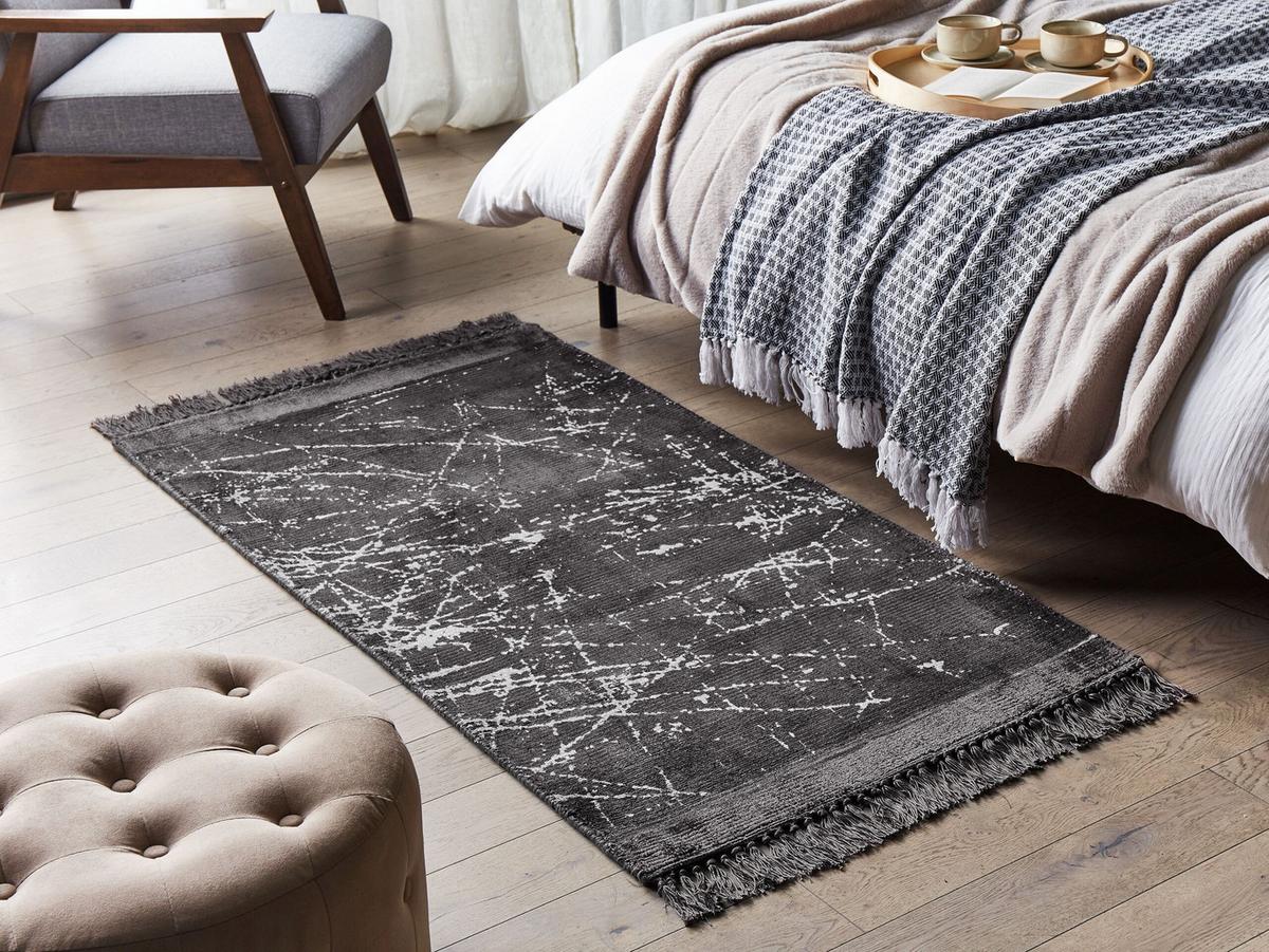 KURZFLOR-TEPPICH Hanli 150/80 cm - Grau, Naturmaterialien (80/150cm) - Beliani