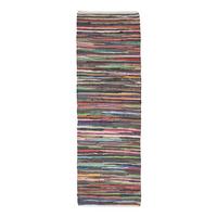 FLICKENTEPPICH-LÄUFER bunt gestreift 66/200 cm - Multicolor, Textil (66/200cm) - Homescapes