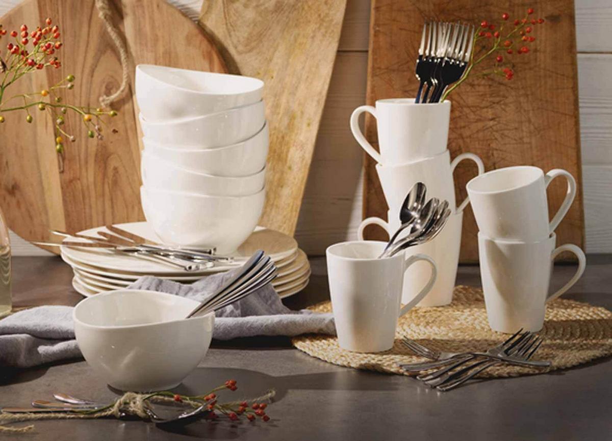 TAFELBESTECK Voice Basic beige 180-tlg. - Beige, Metall - Villeroy & Boch