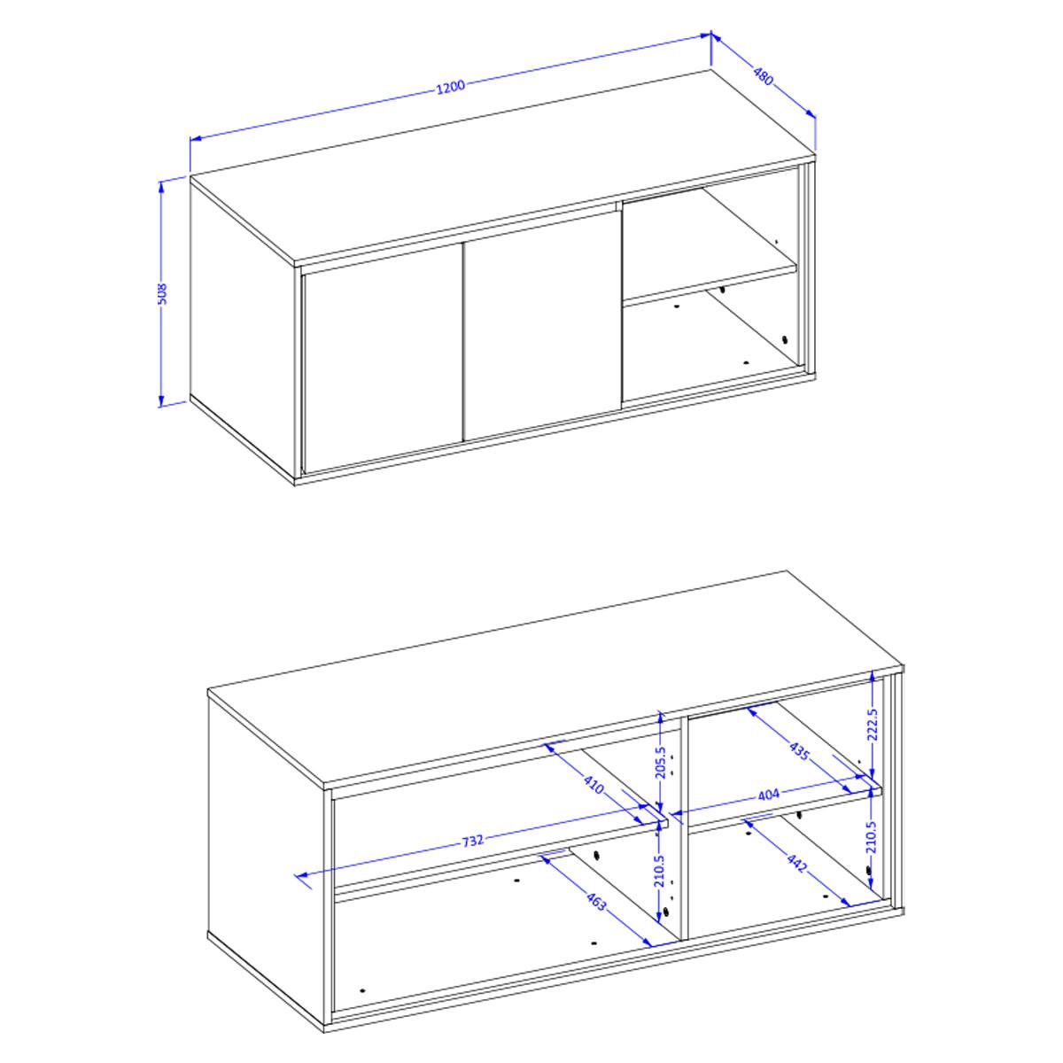 WASCHTISCHUNTERSCHRANK 120cm Sophéa Weiß - Weiß, Holzwerkstoff (120/50.8/48cm) - Petits-meubles