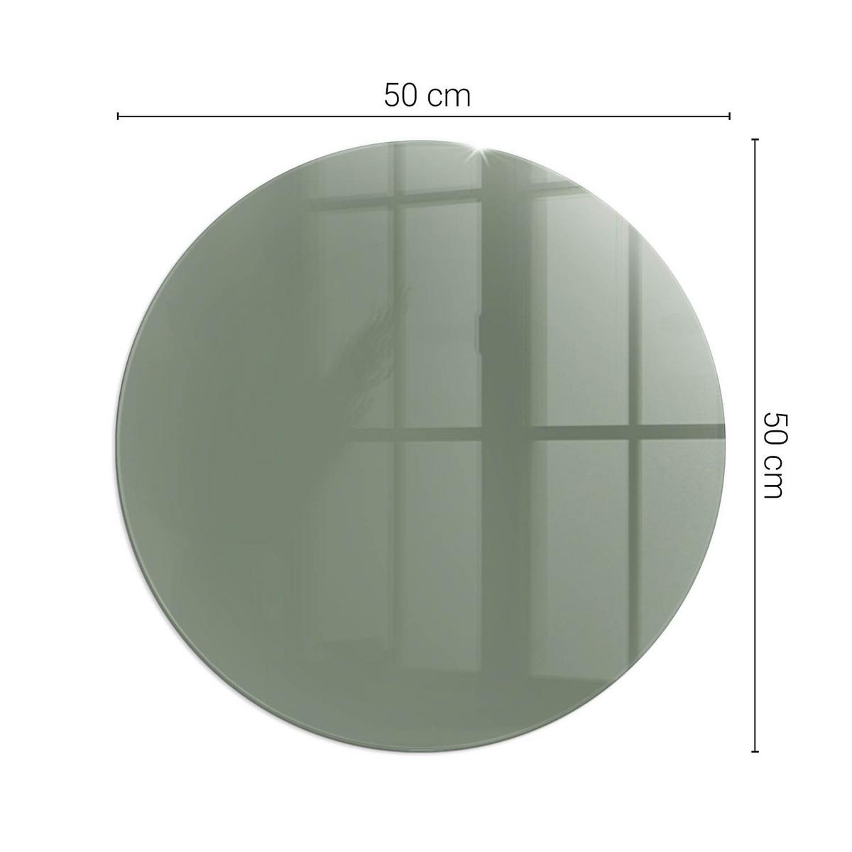 GLASPLATTE für Kamin Ø 50 cm - Grün, Glas (50/50/0.4cm) - TULUP