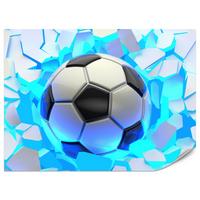 FOTOTAPETE Fußball Abstraktion 3D Effekt 300x210 - Schwarz/Weiß, Papier (300/210cm) - Muralo