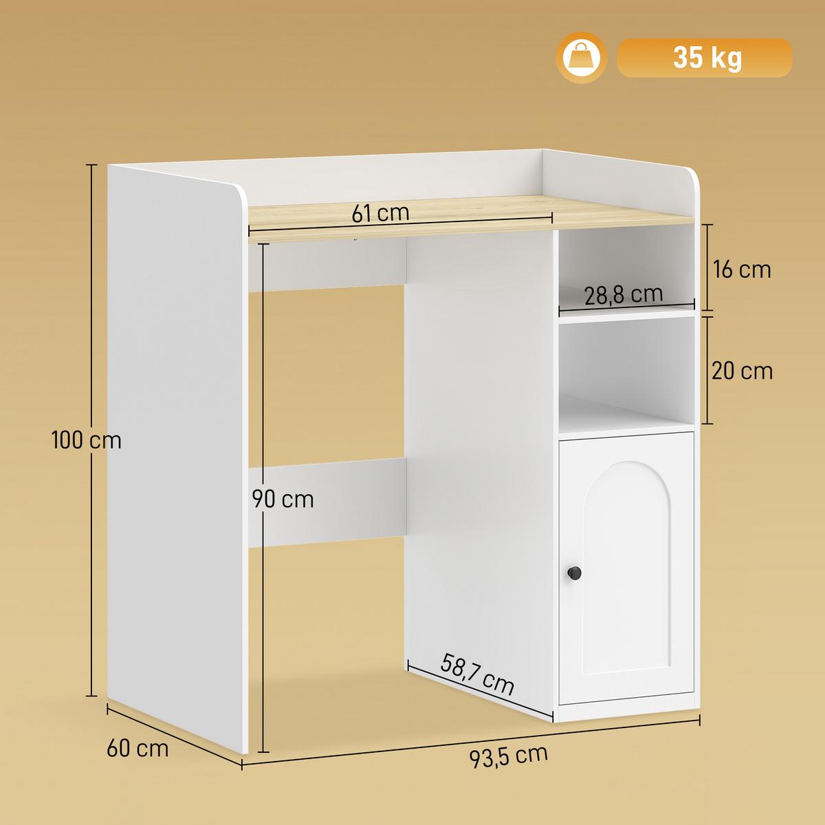 WASCHMASCHINENSCHRANK MDF Weiß Natur - Weiß, Holzwerkstoff (60/100/93.5cm) - HOMCOM