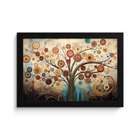POSTER MIT RAHMENGERAHMTES BILD Baum - Baum des Lebens - Farbe 30x20 cm - Braun, Papier (30/20cm) - MuchoWow