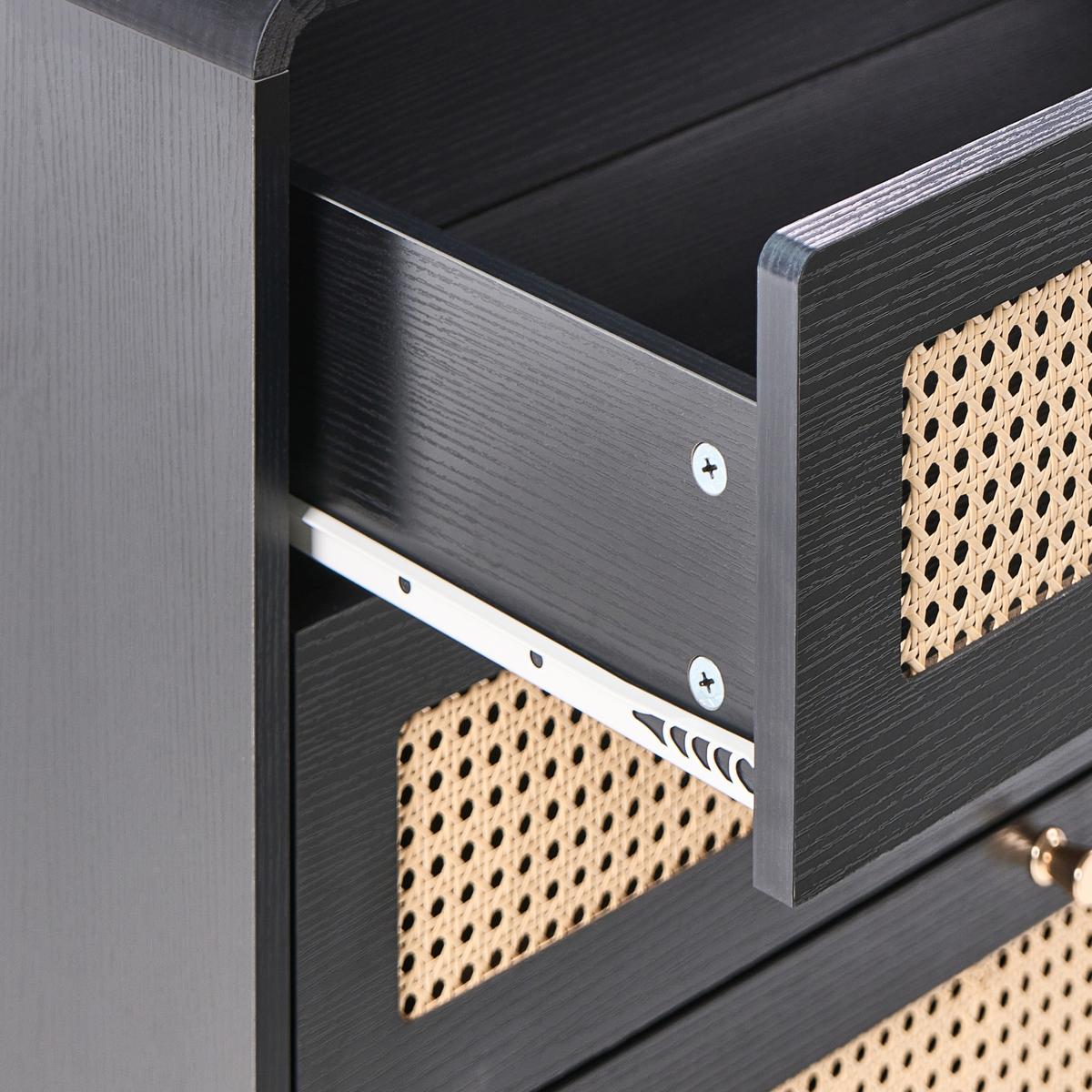 KOMMODE mit 4 Schubladen Schwarz Moura - Schwarz, Holzwerkstoff (80/98/40cm) - Beliani