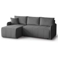 ECKSCHLAFSOFA Capri dunkelgrau - Dunkelgrau/Schwarz, Kunststoff/Textil (223/156cm) - Beautysofa