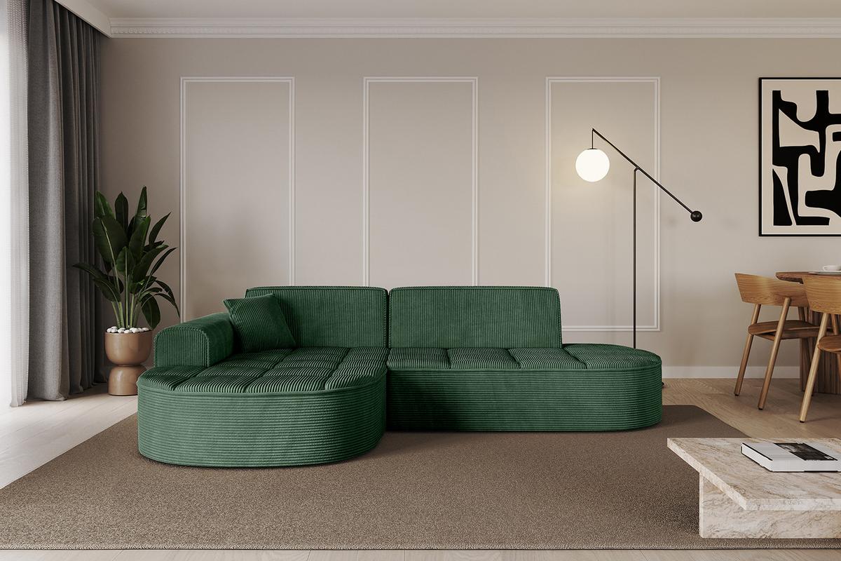 ECKSOFA Ottomane Links TARO-L1 - 243x171x79,5 cm Grün - Grün, Holzwerkstoff/Textil (243/171cm) - ALTDECOR