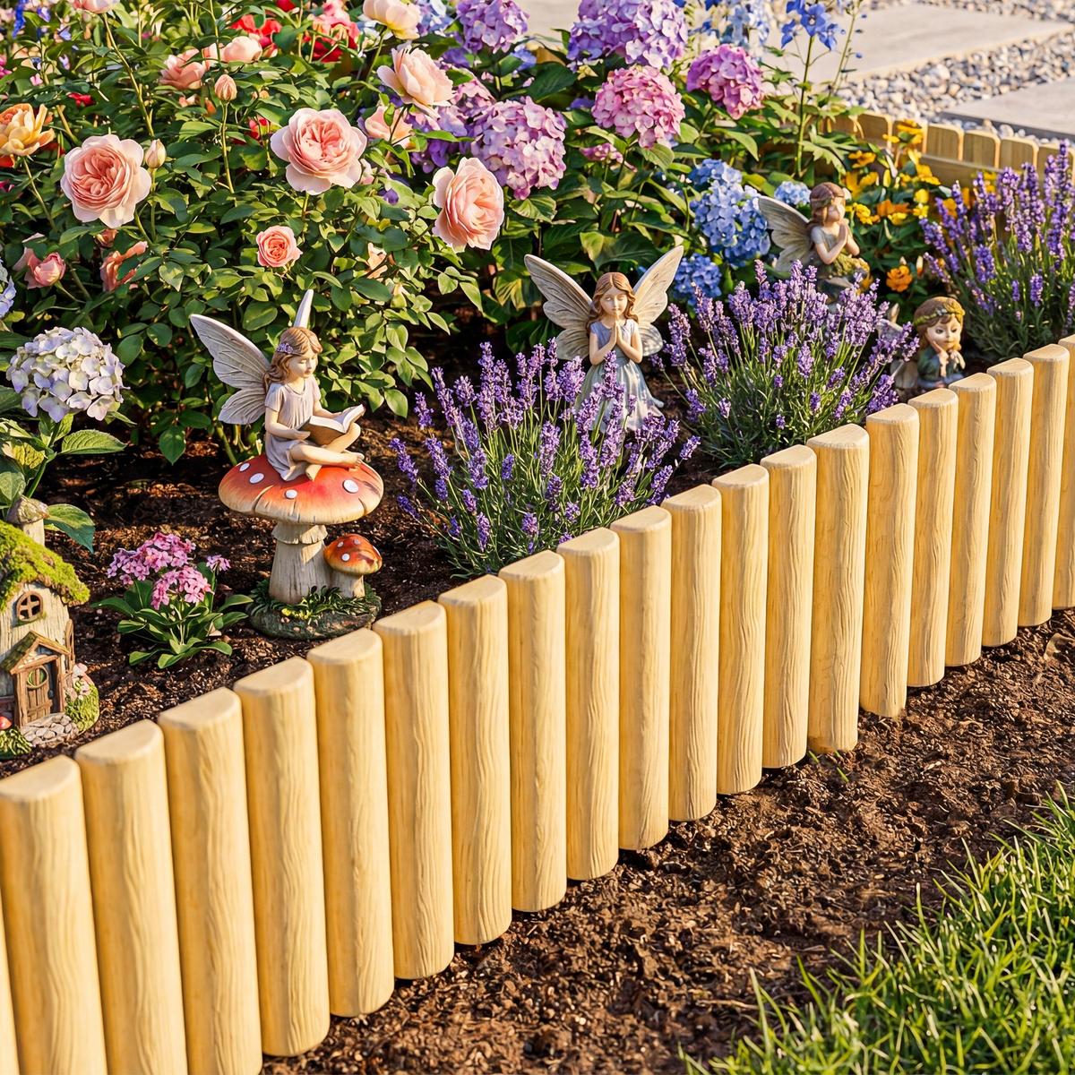 GARTENZAUN Tannenholz Naturholz - Naturfarben, Holz (2.7/30cm) - Outsunny