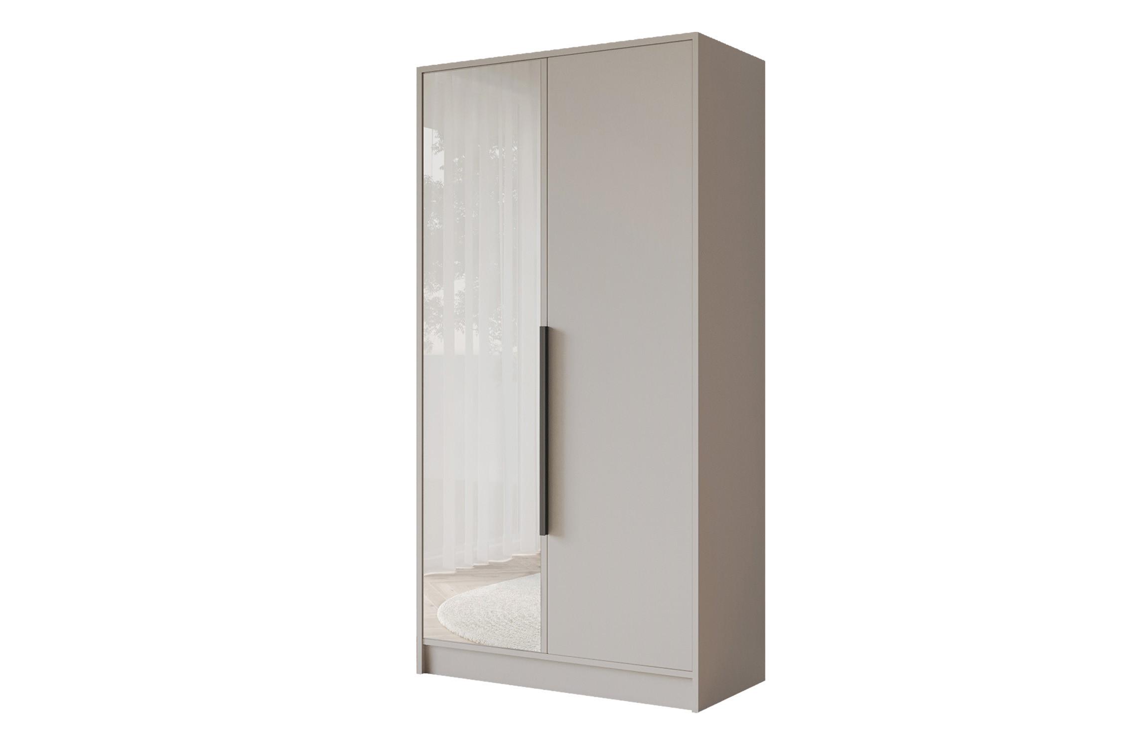 KLEIDERSCHRANK - LESE - 102 - Kaschmir - Kaschmir/Schwarz, Holzwerkstoff (102/200/51cm) - ALTDECOR