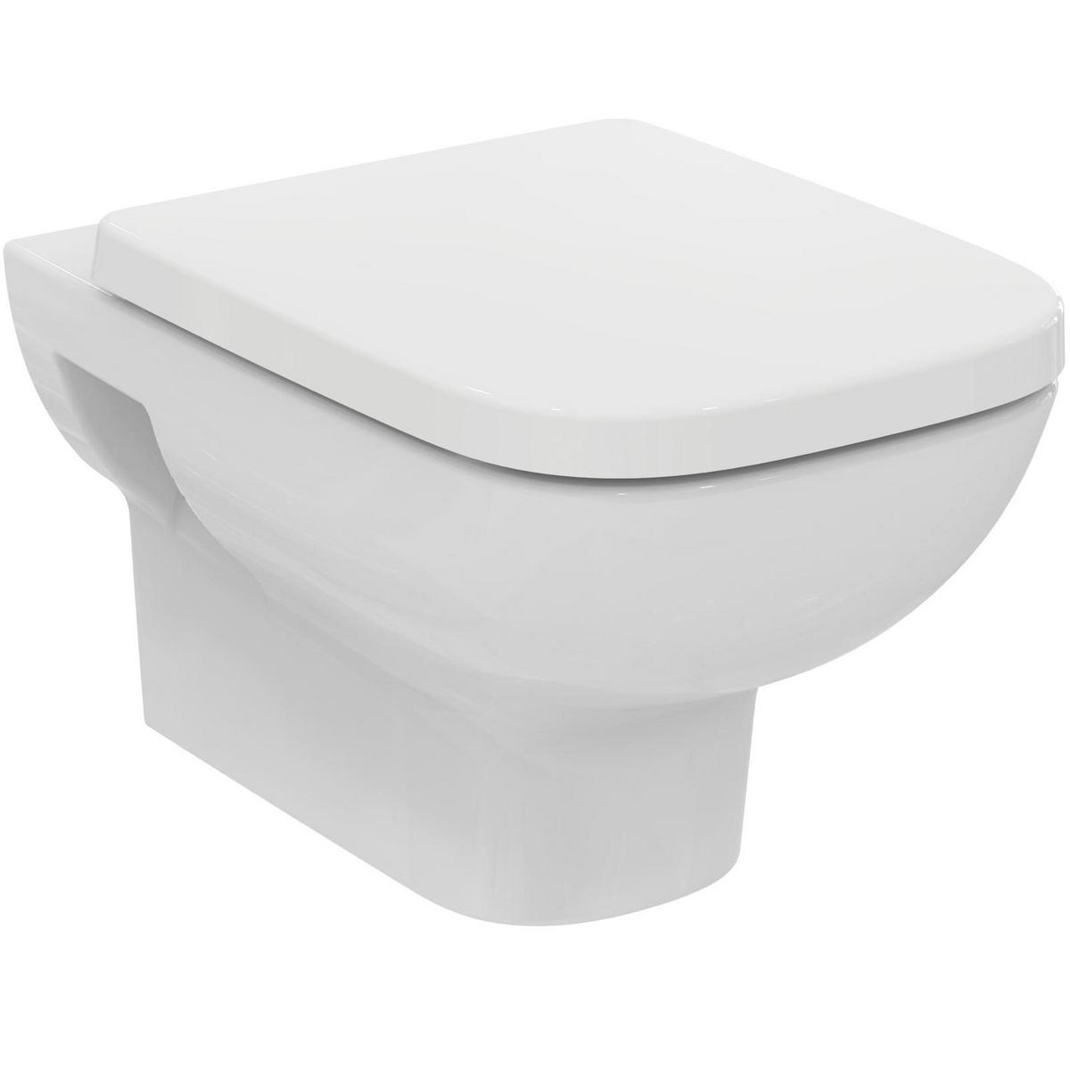 WC-SET MIT ABSENKAUTOMATIK i.life A weiß 54,5 x 36 x 33,5 cm - Weiß, Keramik (36/33.5/54.5cm) - Ideal Standard