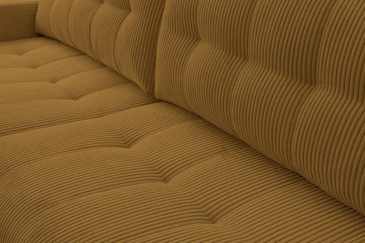 ECKSOFA Maillo Senfgelb Cord - Gelb/Schwarz, Kunststoff/Textil (245/143cm) - Selsey