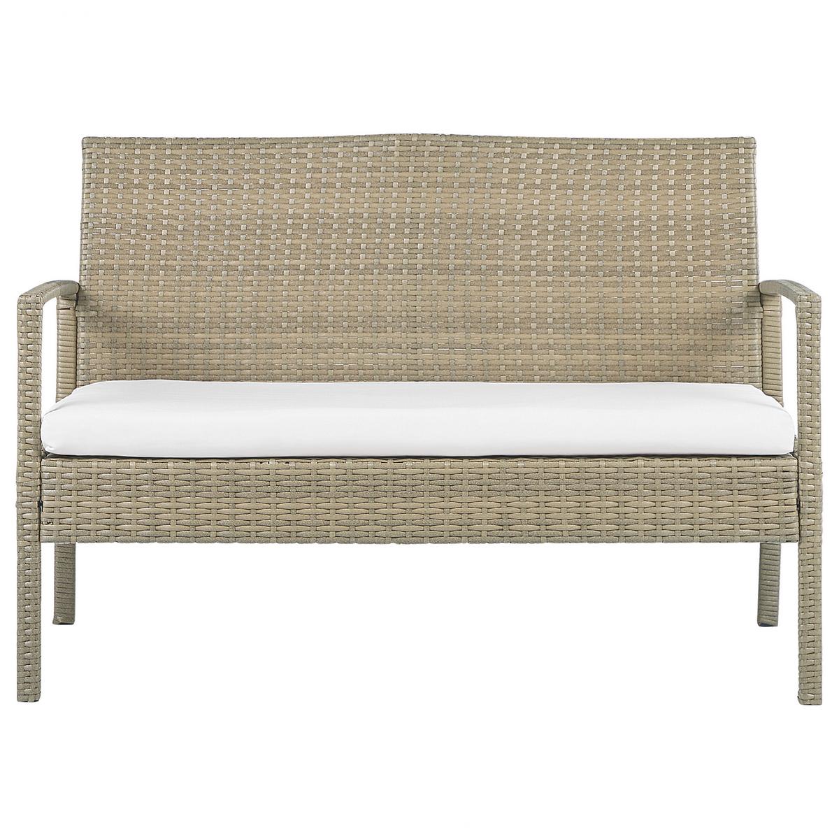 LOUNGE-SET 4-sitzer Rattan Beige Marsala - Beige, Kunststoff - Beliani