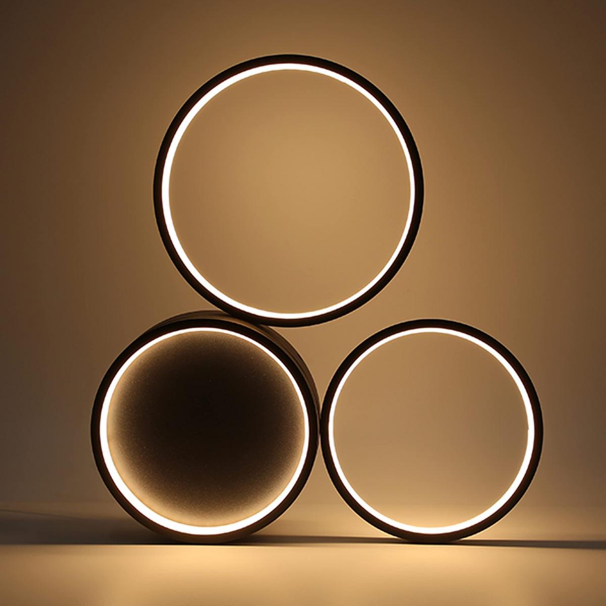 LED-DECKENLEUCHTE Dreiring 43.5/35.5/6 cm - Schwarz, Metall (43.5/35.5/6cm) - ZMH