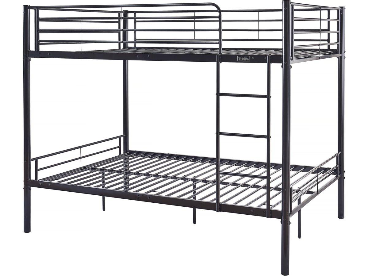 ETAGENBETT adam Schwarz - Schwarz, Metall (190/140cm) - Habitat Garten