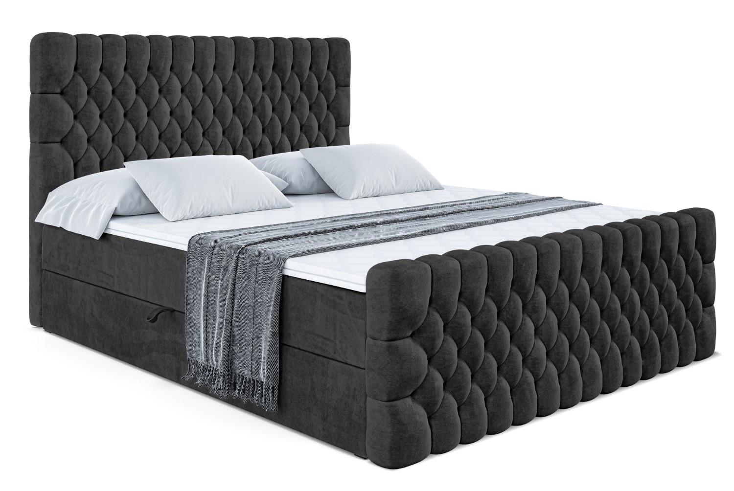 BOXBETT SERENE-Z - 180 x 200 - H4 - Schwarz - Schwarz, Holzwerkstoff (180/200cm) - ALTDECOR