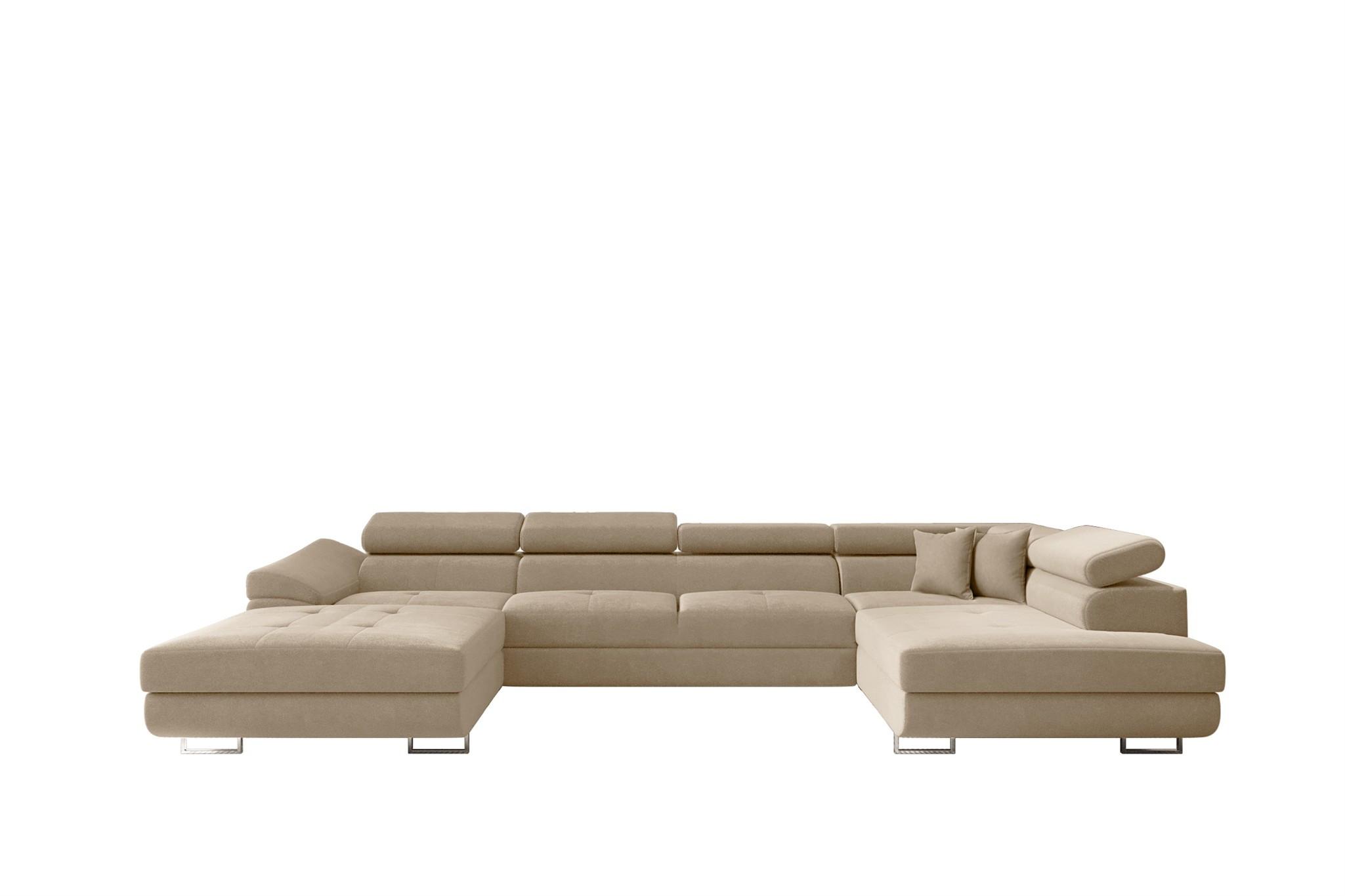 WOHNLANDSCHAFT Carmelo In Nova - Beige, Holzwerkstoff/Textil (345/90/202cm) - Fun Möbel
