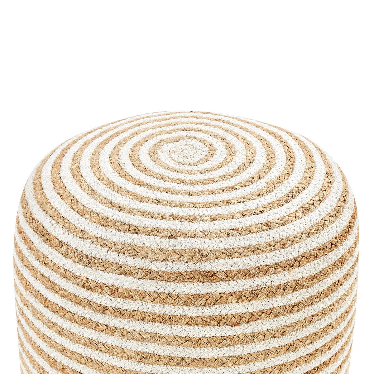 POUF Beige Resafa - Beige/Weiß, Naturmaterialien (40/40/40cm) - Beliani