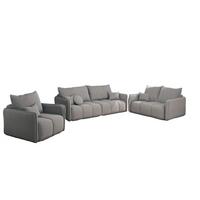 SOFASET Morgano 3-2-1 - Beige, Holzwerkstoff/Textil (216/86/102cm) - Fun Möbel