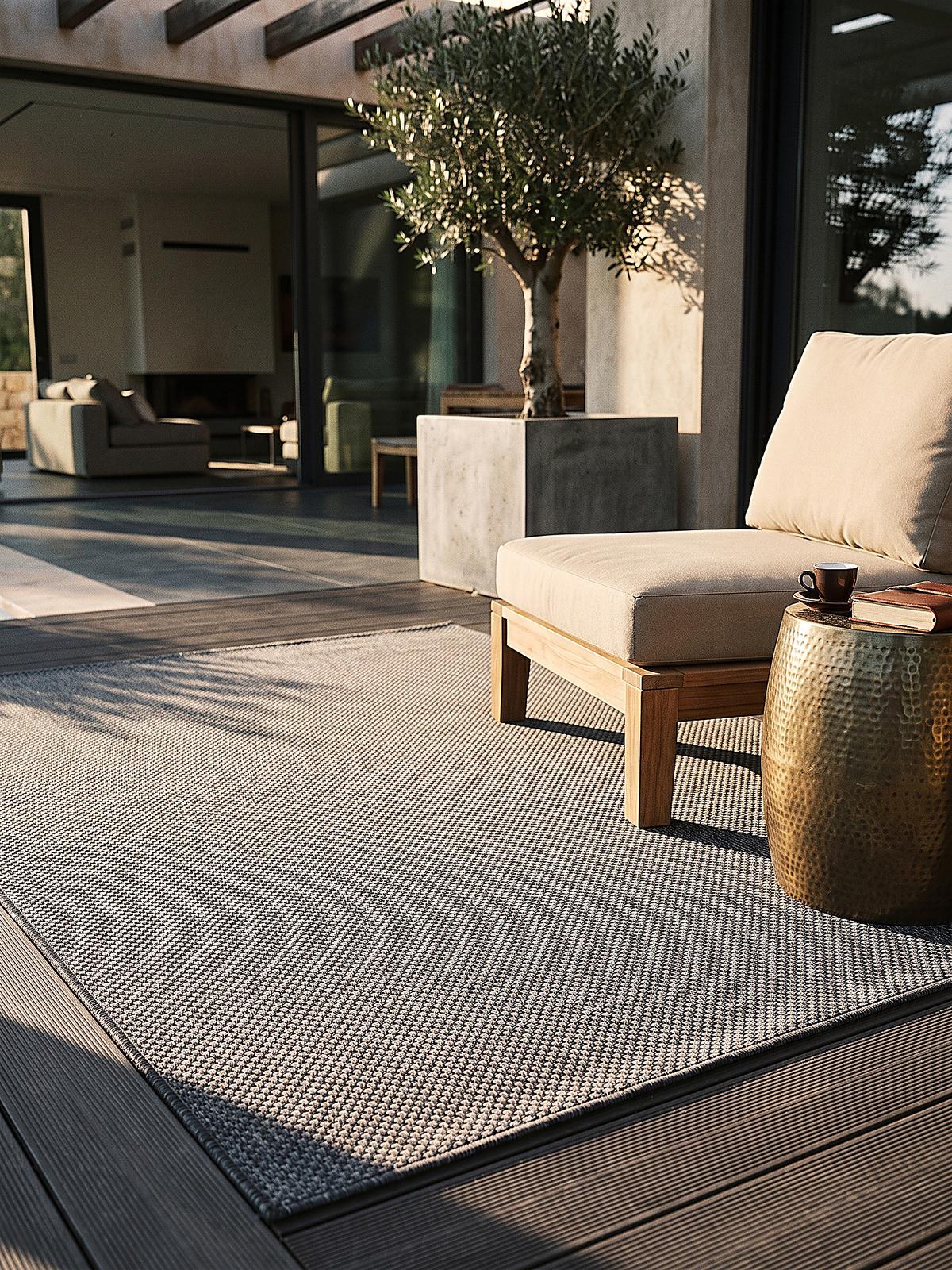 FLACHWEBTEPPICH Uni BORNO Polypropylen Anthrazit 200 x 280 cm - Anthrazit, Textil (200/280cm) - KADIMA DESIGN