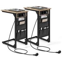 BEISTELLTISCH Braun(2er-Set) - Braun, Holzwerkstoff (30/40/60cm) - COSTWAY