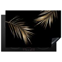HERDABDECKPLATTE Blätter - Pflanzen - Gold - Schwarz - Luxus Ceranfeldabdeckung 78x52 cm - Goldfarben, Kunststoff (78/52/0.2cm) - MuchoWow