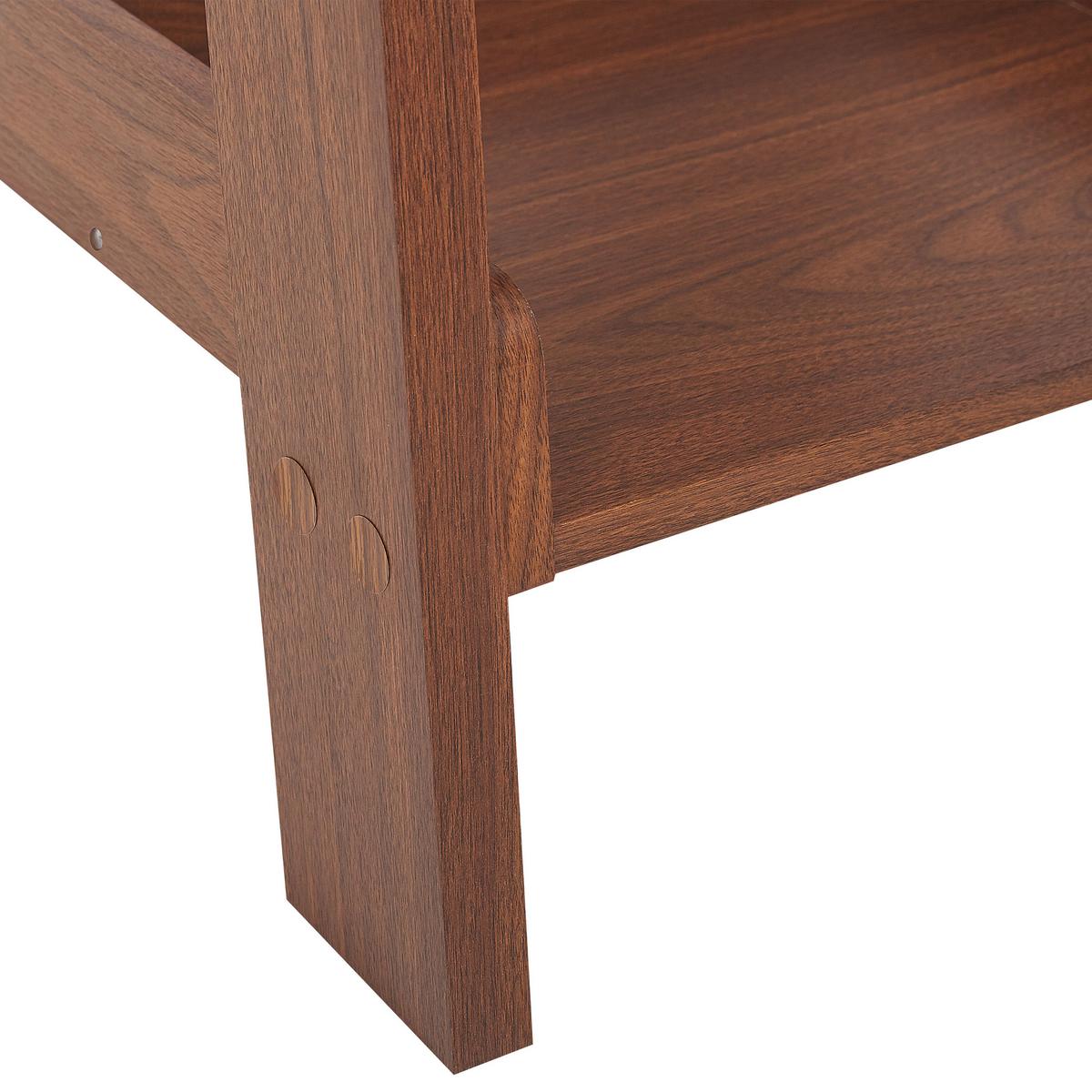 REGAL 5 Fächer Dunkler Holzfarbton Mobile Trio - Dunkelbraun, Holzwerkstoff (65/167/43cm) - Beliani