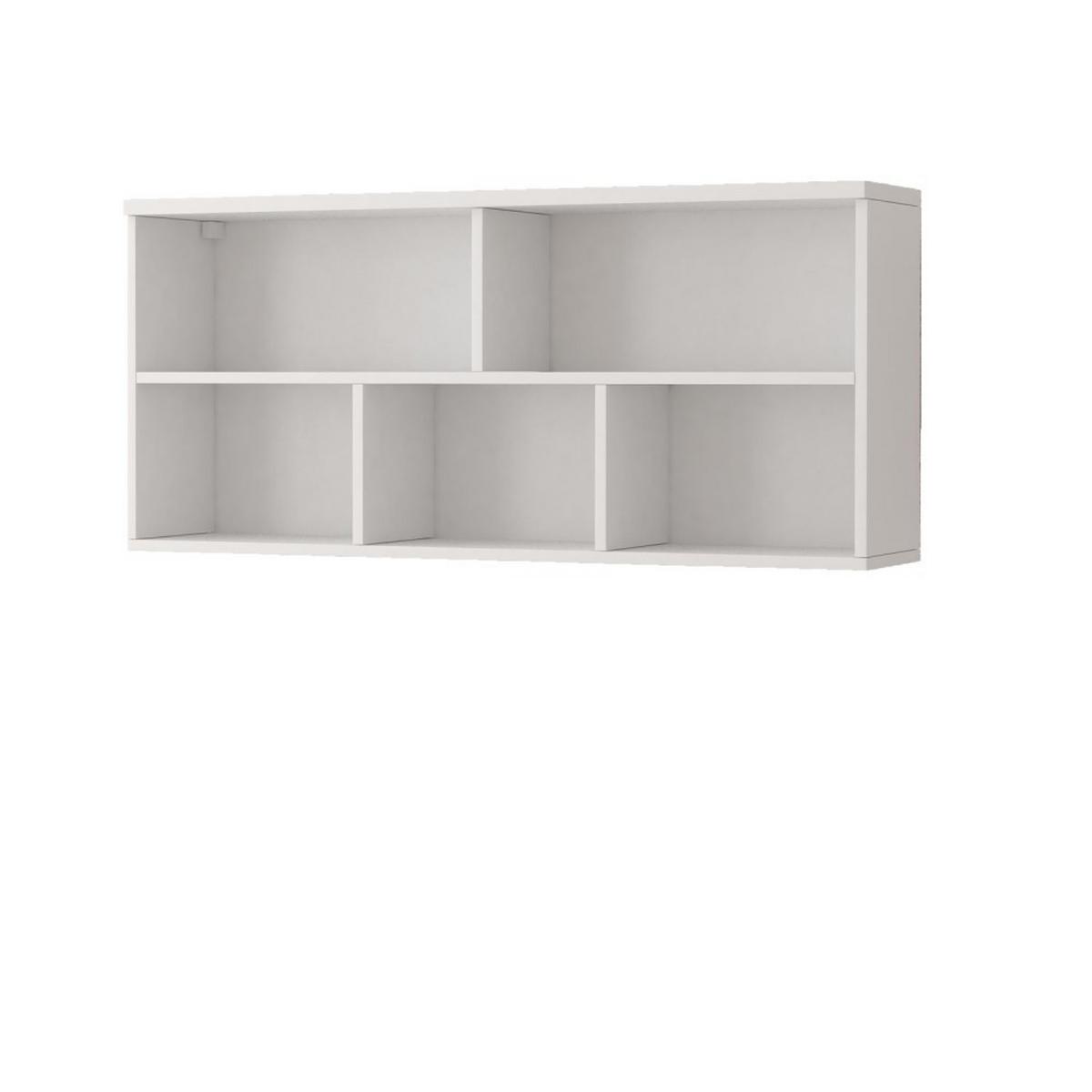 JUGENDZIMMER-SET TOBBY 01 3-teilig weiß/weiß Kleiderschrank, Schreibtisch, Wandregal - Alufarben/Weiß, Glas/Holzwerkstoff (120/200/61cm) - imoebel24