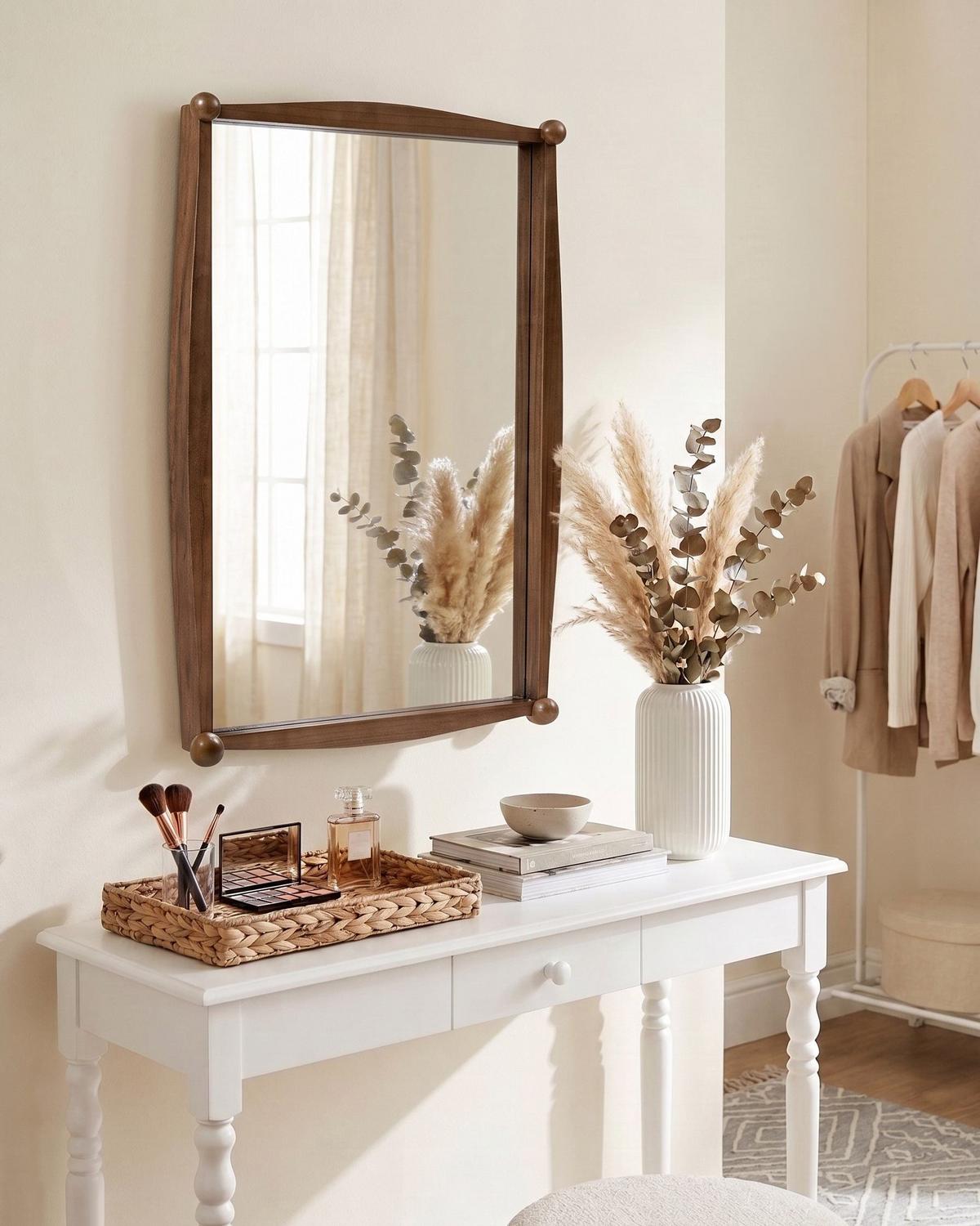 WANDSPIEGEL 61/91 cm Paulownia-Holz Braun Torteron - Braun, Holz (61/91/2cm) - Beliani