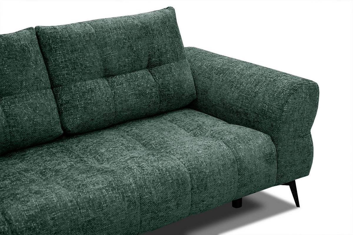 ECKSOFA SALVINI 5-Sitzer, smaragdgrün - Smaragdgrün/Schwarz, Holzwerkstoff/Textil (158/292cm) - Wozimo