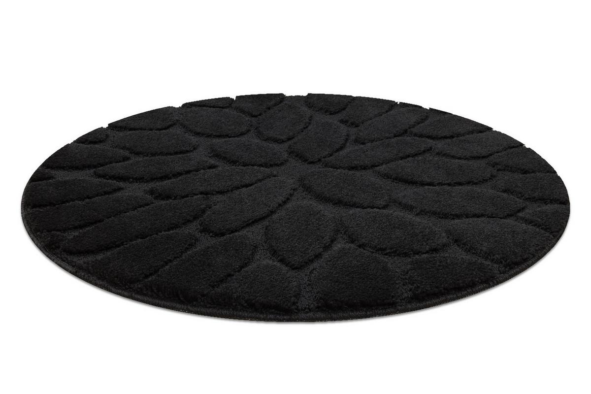TEPPICH Dywaniki łazienkowe 67 cm - Schwarz, Textil (67/67cm) - rugsX
