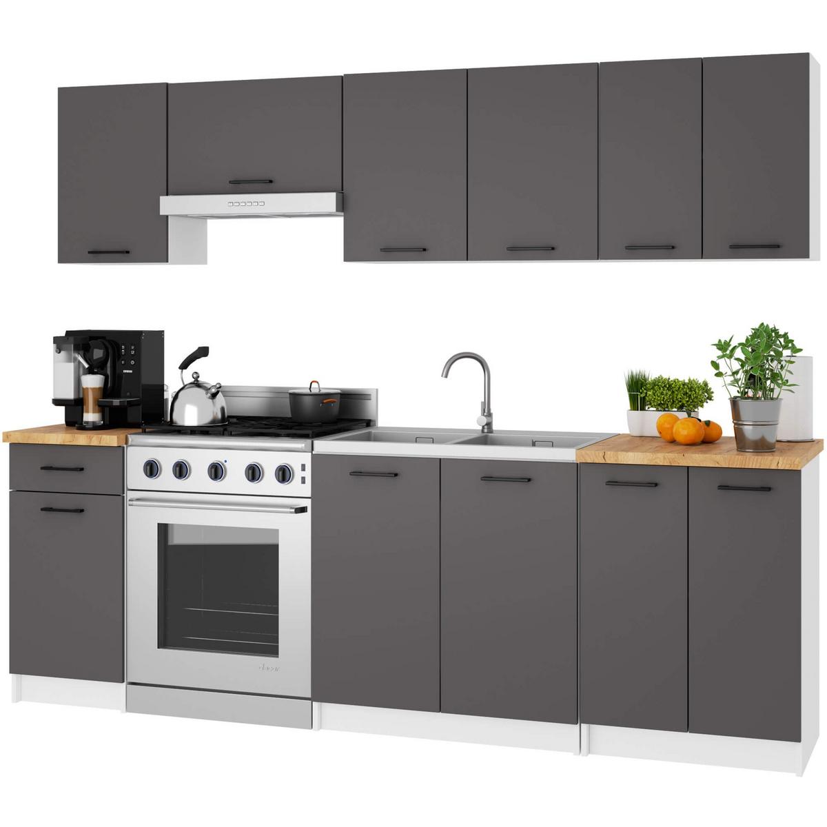 HÄNGESCHRANK Weiß, Graphit Grau 82/60/55 - Graphitfarben/Weiß, Holzwerkstoff (60/82/55cm) - RAUMHIRSCH FURNITURE