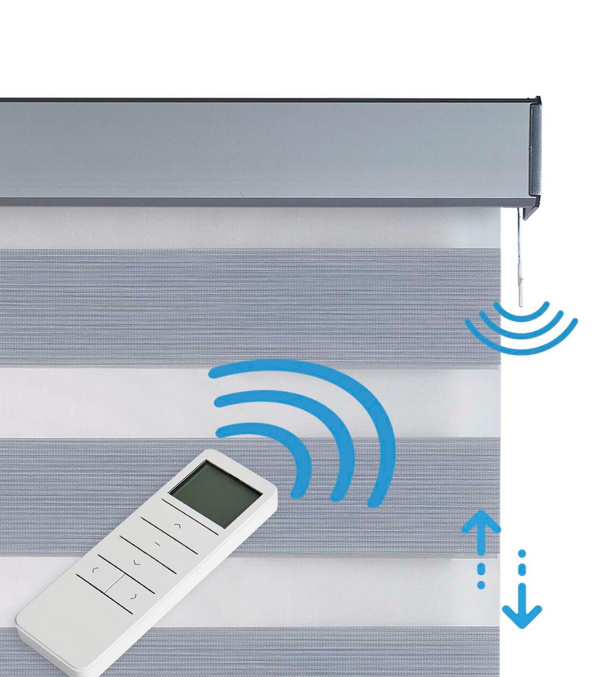 DOPPELROLLO Motorisiertes Silber 200x250 cm - Silberfarben, Kunststoff (200/250cm) - STORESDECO