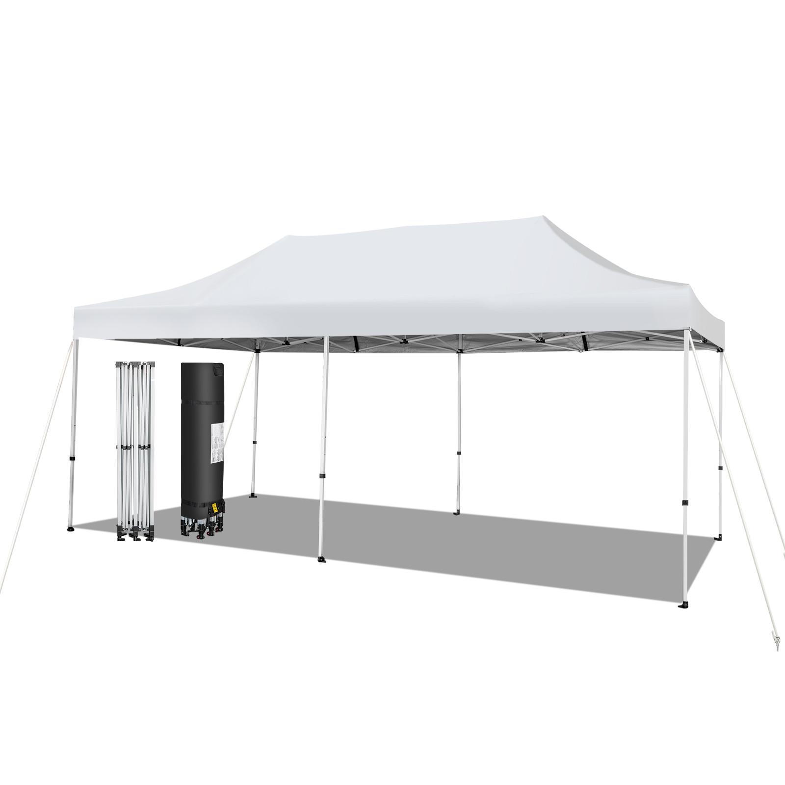 FALTPAVILLON 3x6m Weiß - Weiß, Kunststoff (600/330/300cm) - COSTWAY