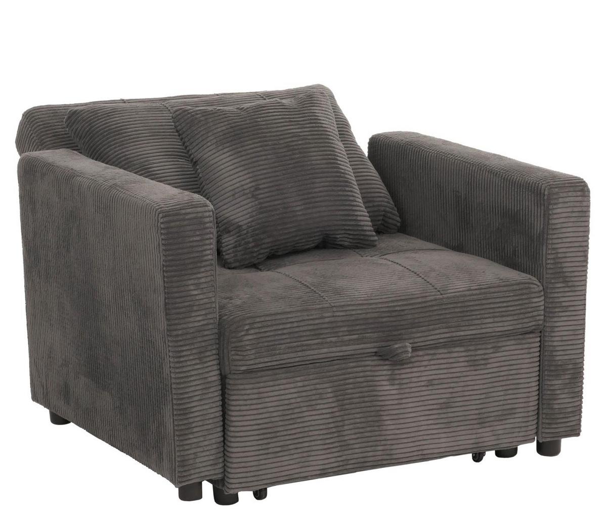 SCHLAFSESSEL Grau - Grau, Textil (100/86/88cm) - MCW