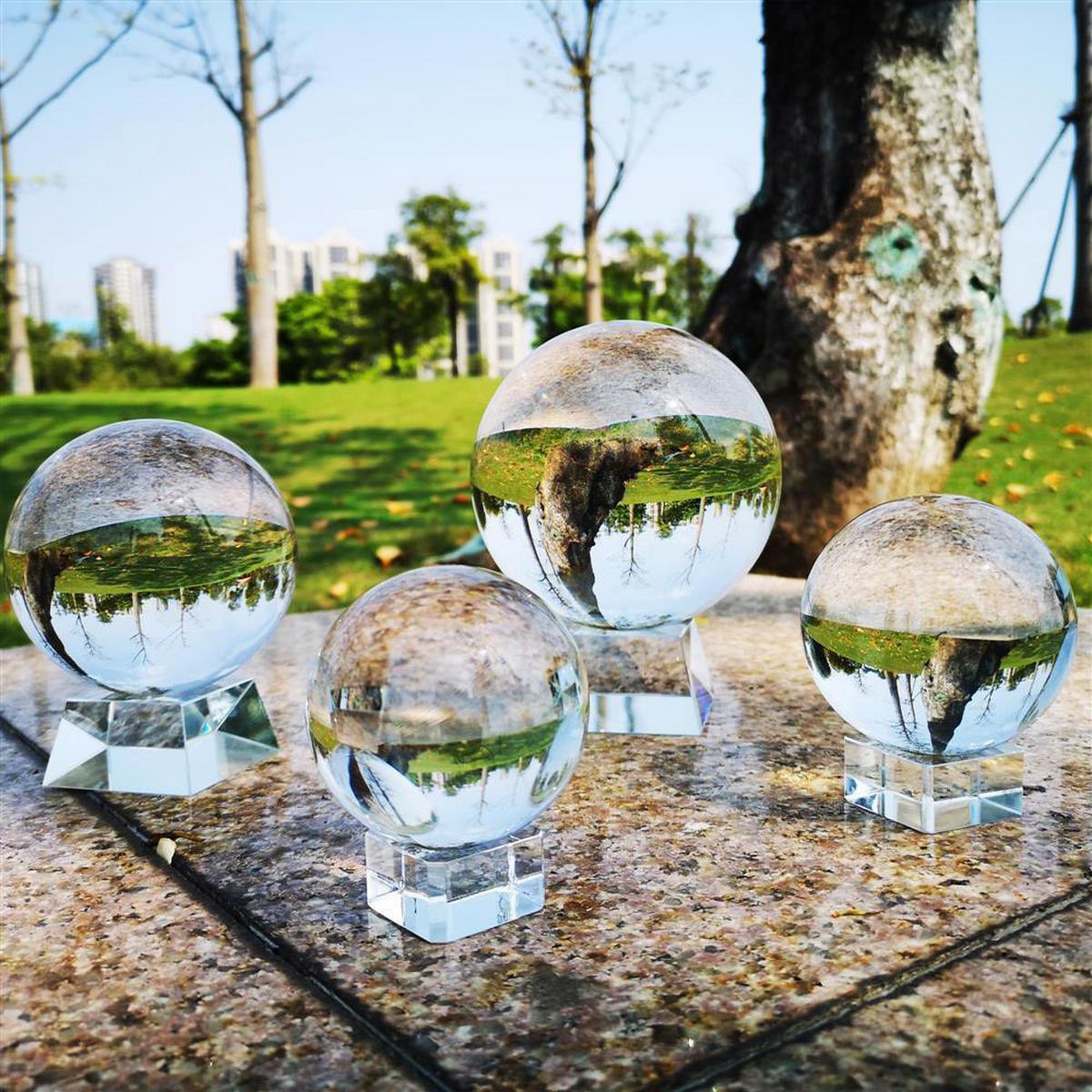 GLASKUGEL Fotokugel mit Ständer - Transparent, Glas (10cm) - Intirilife