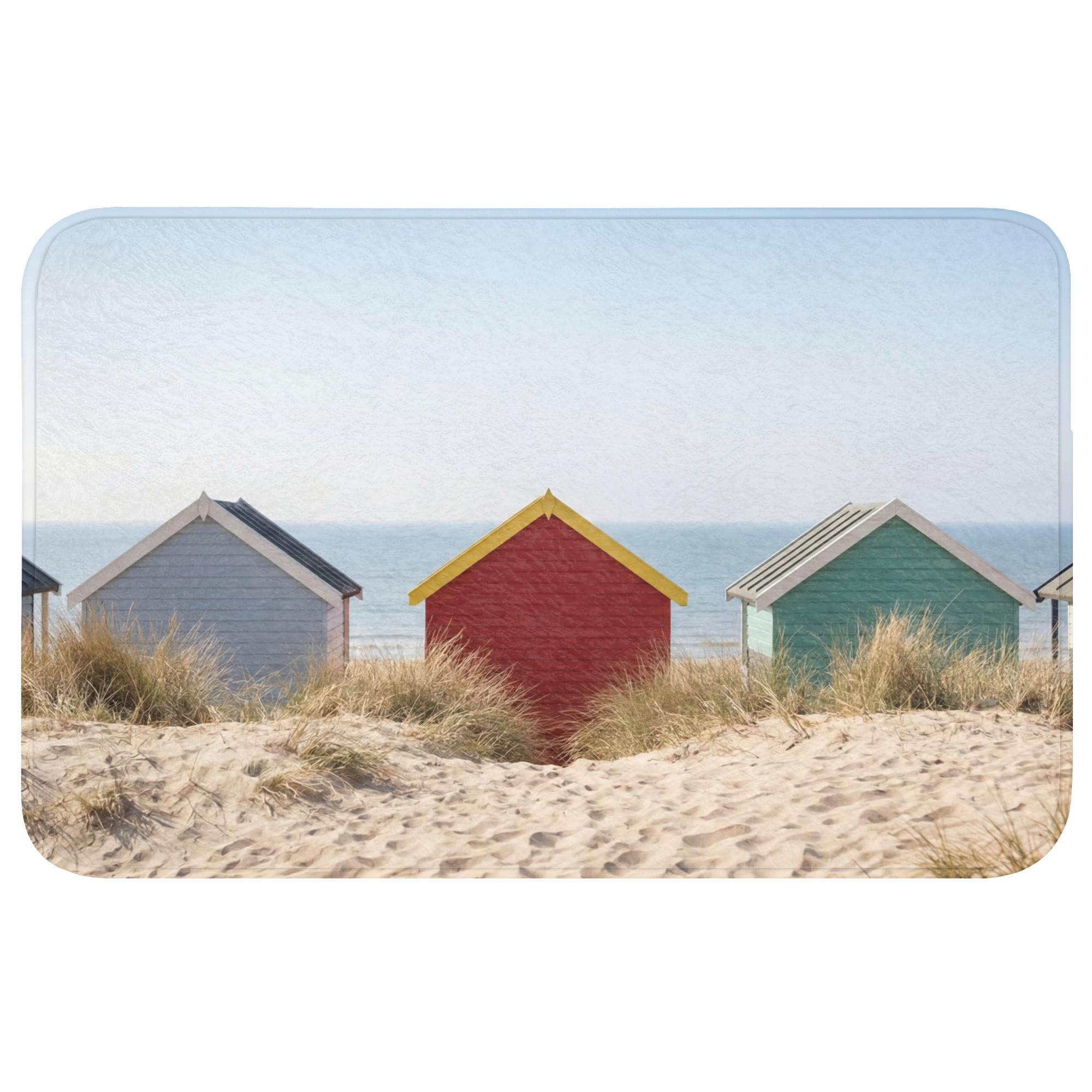 BADEMATTE Strand - Ferienhäuser - Farbenfroh - Dünen Badvorleger 80x50 cm - Multicolor, Textil (80/50cm) - OnlyWow