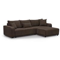 ECKSCHLAFSOFA Primo L braun - Schwarz/Braun, Textil (290/185cm) - Beautysofa